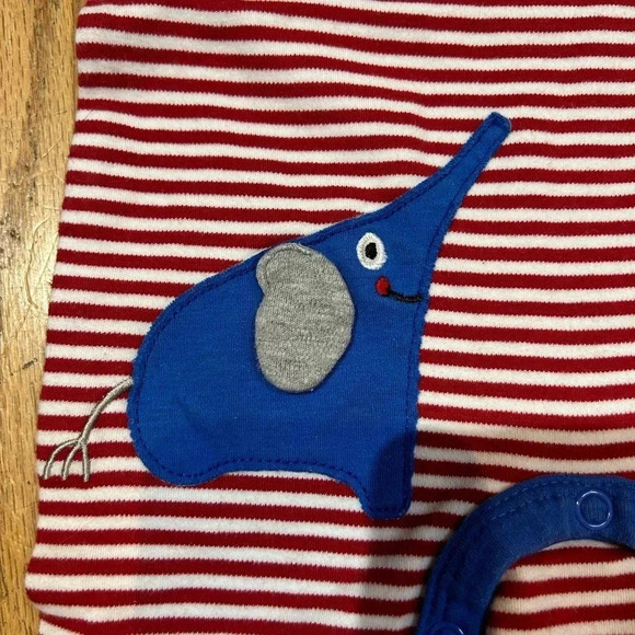 Albetta Vintage Elephant and Mouse Striped Romper 6-12 months - Picture 5 of 8